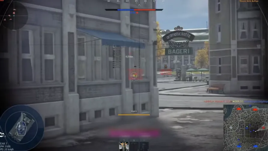War Thunder radar-style threat overlay